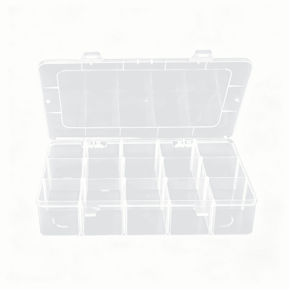 ACDANC Plastic Organizer Box with Dividers Bead Organizer 15 Large Grids Tackle Box Organizer Clear Snackle Box Container