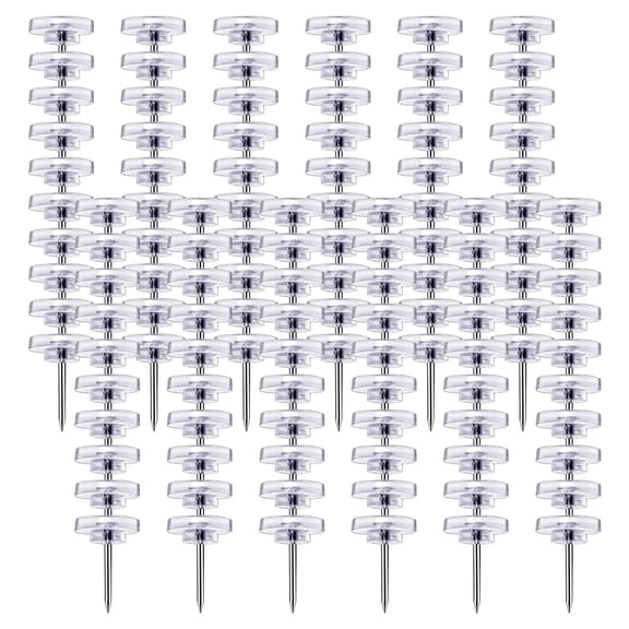 ACDANC Plastic Push Pins, Clear Flat Thumb Tacks, Reusable Wall Pins, Multipurpose Transparent Head Tacks with Storage Box for Bulletin Board Cork Board Home Office Paper Marking 0.39",120 Pcs