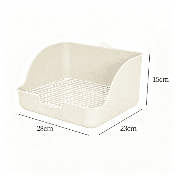 ACDANC Plastic Rabbit Litter Box Rectangular Pet Toilet Chinchillas Bunny Potty Trainer Corner Small Animal Litter Pee Pan Guinea Pig Litter Box