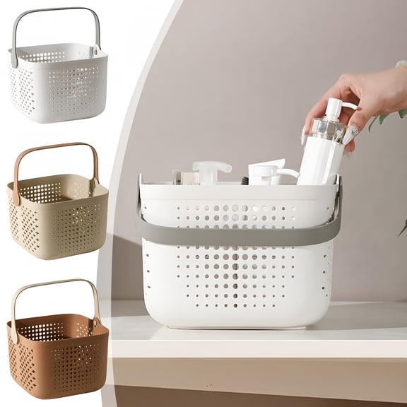 ACDANC Plastic Shower Caddy Portable Bucket,Cleaning Shower Basket with Handle Compartments Storage Organizer for Bathroom Kitchen College Dorm Sink