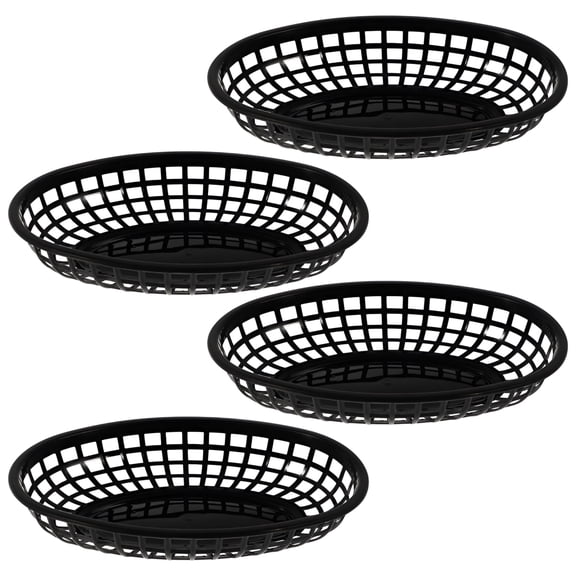 ACDANC Plastic Snack Basket Serving Tray for Fast Food, French Fries, Popcorn, Fruit, and Sandwiches, Durable PP Restaurant Platter for Home Kitchen and Dining Table