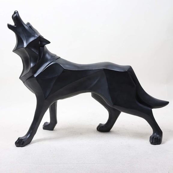 ACDANC Polyresin Wolf Figurine Home Decor,Abstract Sculptures,Home Decoration Furnishing Animal Ornament Resin,Geometric Surface Statues Home Decors Ornament Figures