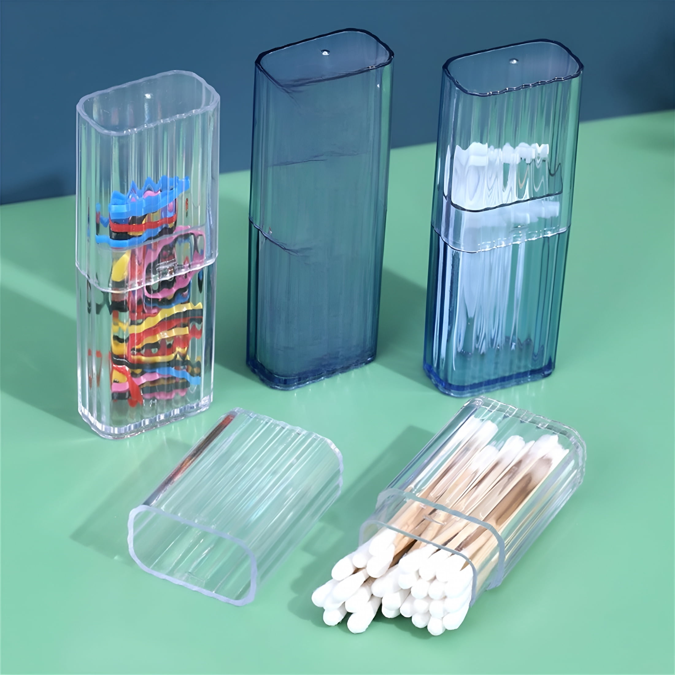 ACDANC Portable Cotton Swab Holder, Clear Travel Organizer Case for ...