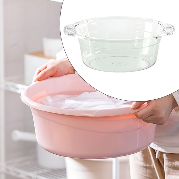 ACDANC Portable Dish Tub Dishpan for Washing Dishes Clear with Holes with Handle Dish Pans for Washing Dishes for Sink for Storing Large