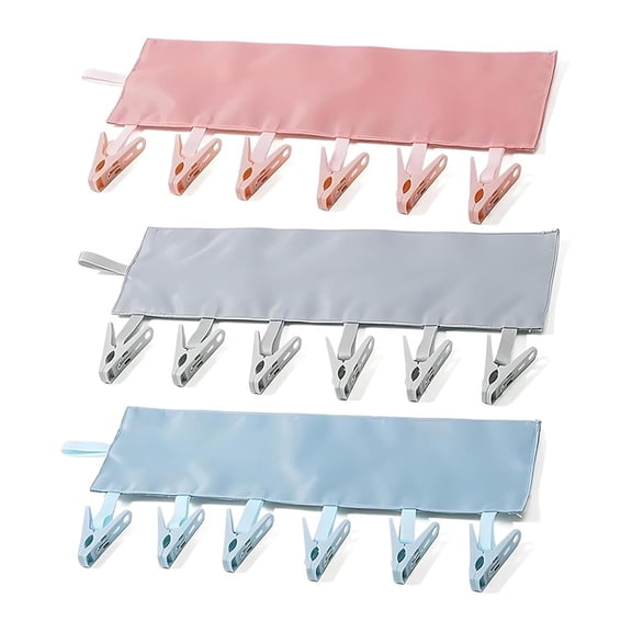 ACDANC Portable Foldable with 6 Clips for Swimsuit 3Pcs Travel Hangers,Towel & Sock Space-Saving Drying Rack for Hotels, Camping.