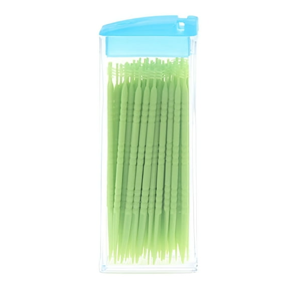 ACDANC Portable Plastic Toothpick 50 Pack Boxed Green Oral Dental Picks