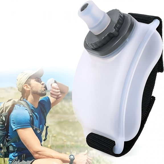 ACDANC Portable Running Water Bottle Handheld Adjustable Wrist Sports Water Bottles Reusable Leak Proof 7 Oz Silicone Sports Water Jug for Travel Camping Rock Climbing Jogging Hiking