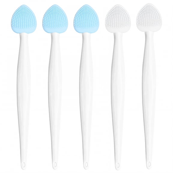 ACDANC Portable Silicone Face Scrubber, Dual Sided Facial Cleansing Brush with Blackhead Remover, Pen Size Travel Exfoliator, Ergonomic Soft Touch Handle for Deep Pore Cleaning and Massage