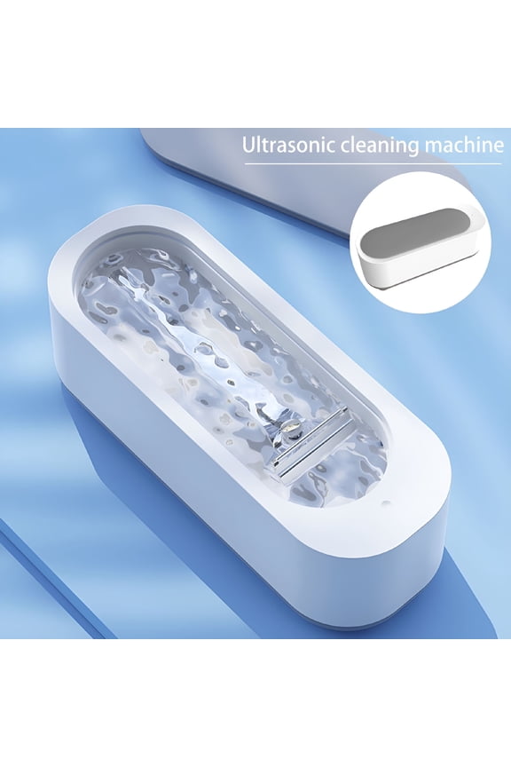 Portable Ultrasonic Jewelry Cleaner 300ML Professional Ultrasonic Cleaner Machine for Glasses Jewelry Rings Necklaces Coin Watches Dentures (White Gray)