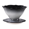 thumbnail image 1 of ACDANC Pour over Coffee Maker Ceramic Coffee Dripper for Home Travel Manual Porcelain Cone Brewer Delicate Decoration Flower Shaped Black, 1 of 4
