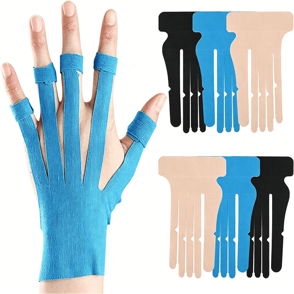 ACDANC Precut Kinesiology Tape for Hand&Wrist Support,6 Pcs Breathable Waterproof Recovery Tapes Finger Joint Support Tape,Hypoallergenic Latex-Free Elastic Athletic Tapes