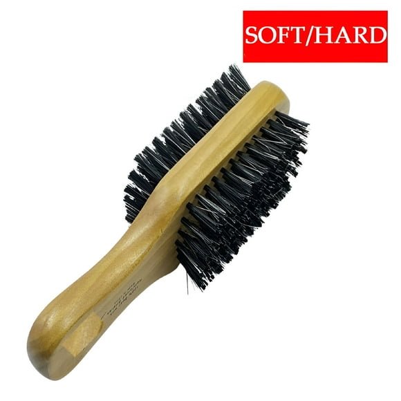 ACDANC Premium Wave Double Brush 360 Wave Brush Made With Pure Black Boar Bristle Hair Brush Hard/Soft Brush With Wood Handle