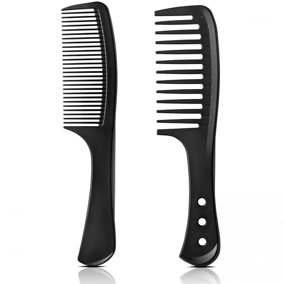 ACDANC Professional Comb Set-Wide + Fine Tooth,Unisex for All Hair Types(Curly/Straight/Thick),Enhanced Anti-Tangling,2 Pack