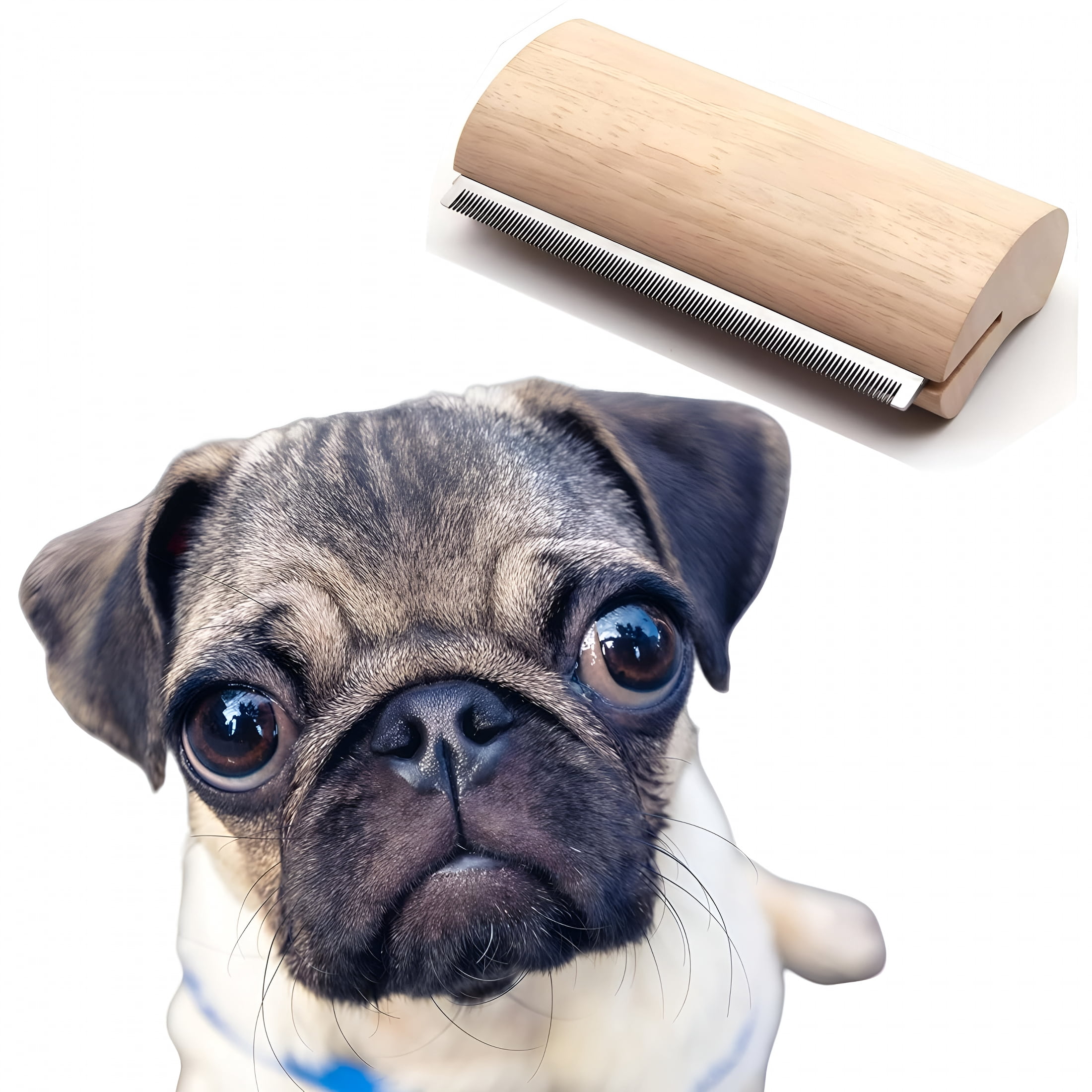 Curated visual reference: Gallery Detail: Acdanc Pug Brushes For Shedding Wooden Handle Dog Grooming Brush