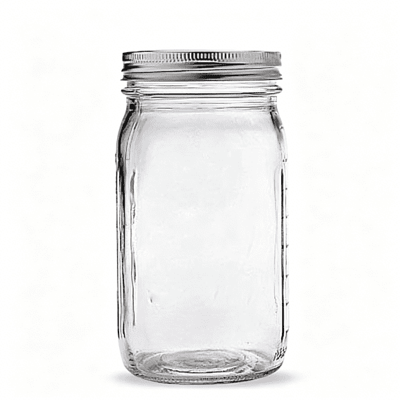 ACDANC Quart Jar with Silver Lid, Wide Mouth, 1 Jar
