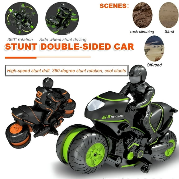 BESTSKY 2.4GHz High Speed RC Motorcycle - 2WD Stunt Motorbike with 360 Spinning, Rotating Drift & Radio Control Racing