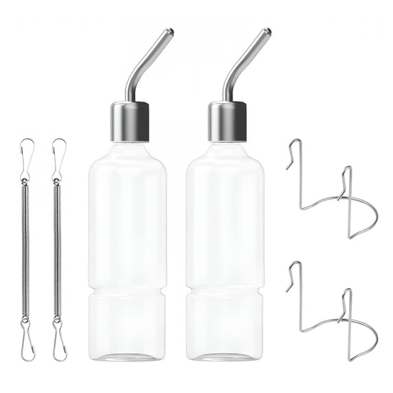 Acdanc Rabbit ACDANC Rabbit Water Bottle 2 Water Bottle Hanging Small Animals Cage ...