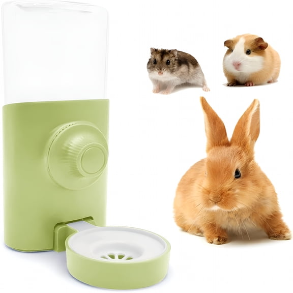 ACDANC Rabbit Water Bottle, 600ml/21oz Hanging Water Dispenser Feeder Cage Crate Hutch Bunny Puppy Cat Chinchilla Ferret Guinea Pigs Squirrel Hedgehog (Green)