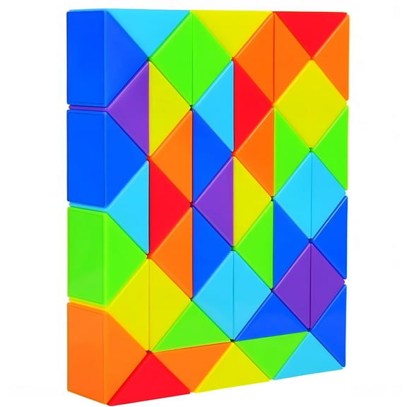 ACDANC Rainbow Color Wedges Magic Snake Cube Twist Puzzle 3D Brain Teaser Fidget Sensory Toys