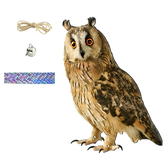 ACDANC Realistic Owl Decoy for Bird Control - Durable Acrylic Garden Decoration with Lanyard - Weather-Resistant Outdoor Pest Deterrent