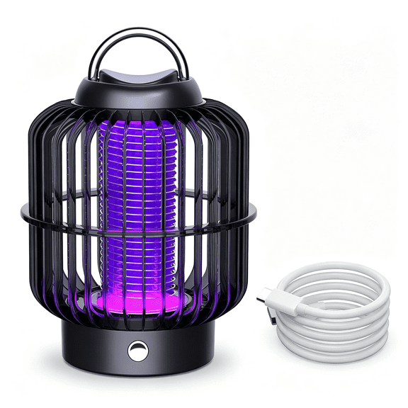 ACDANC Rechargeable Bug Zapper, 2200V Cordless Electric Fly Trap with 1200Mah Battery, Portable Mosquito Zapper for Indoor Outdoor Use, Lightweight Pest Control for Camping Patio Backyard