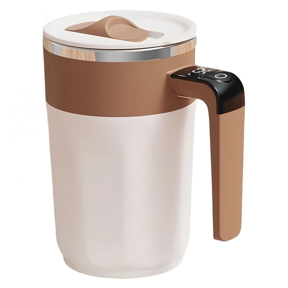ACDANC Rechargeable Heated Coffee Mug,Smart Drinkware Cup,Temperature Display with Lid for Hot Drinks,Portable Insulated Design,Electric Mug Accessory,Office Home Beige
