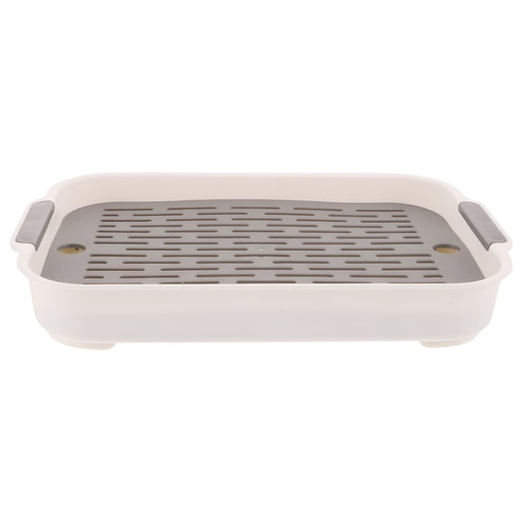 ACDANC Rectangular Rabbit Litter Box, Small Pet Potty Training Toilet with Raised Fence, Hamster Guinea Pig Cage Accessories