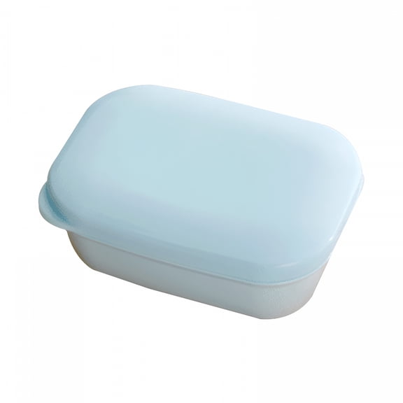 ACDANC Rectangular Soap Box Waterproof Seal Soap Container Japanese Style Slotted Drainer Bathroom Soap Storage Case Soap Holder for Bathroom Shower Home Outdoor Travel (Blue)