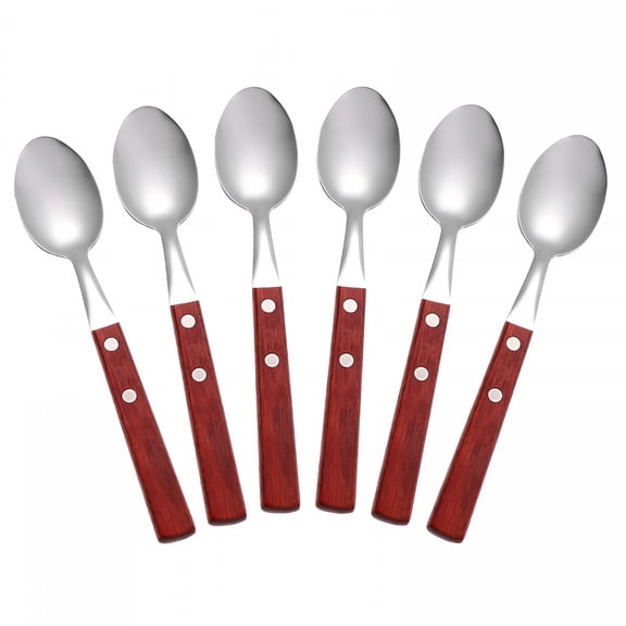 ACDANC 2026 New Red Spoons Stainless Steel for Kitchen, Dessert, Party 6Pcs 7.91.50.5In