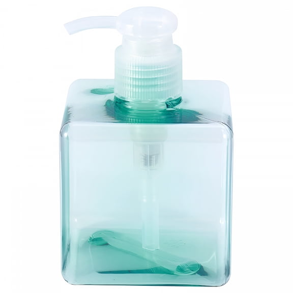ACDANC Refill Bottle 250Ml 8.4Oz Empty Refillable Plastic Square Pump Bottle Jar for Liquid Lotion Soap Dispenser Cosmetic Makeup Shampoo Container (Transparent Blue)