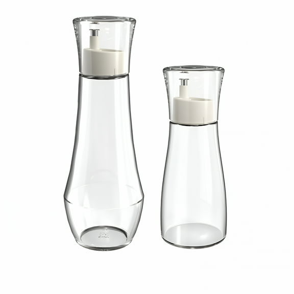 ACDANC Refillable Glass Mouthwash Dispenser with Lid - 5.07/8.79Oz Clear Bathroom Countertop Container for Easy Portability