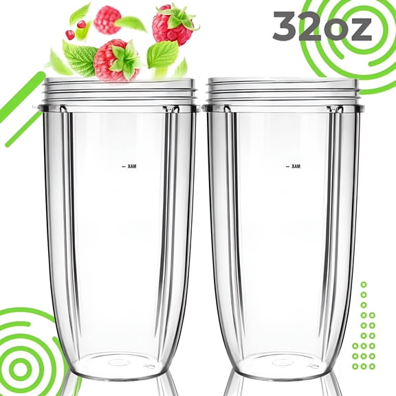 ACDANC 2026 New Replacement Parts 32Oz Blender Cups Replacement Blender Cups for 600W and 900W Blender 2 Pack for Smoothies, Shakes, Protein Drinks, Meal Prep, Fitness Routines