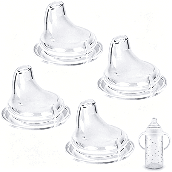 ACDANC Replacement Silicone Spout, Soft Transition Spout for Sippy Cups, Leak-Proof, BPA-Free, Easy to Clean Medium Flow (4 Pack)