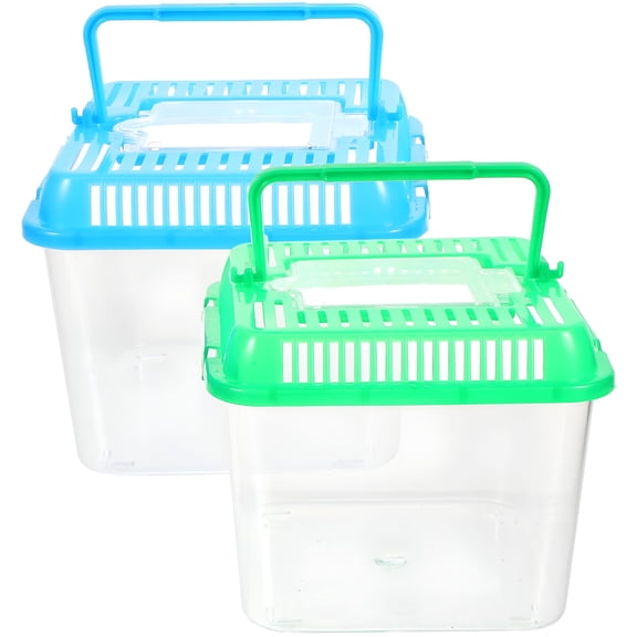 ACDANC Reptile Box Reptile Terrarium & Breeding Box: Feeding & Insect Viewing Container 4.84"X4.84"X4.13"