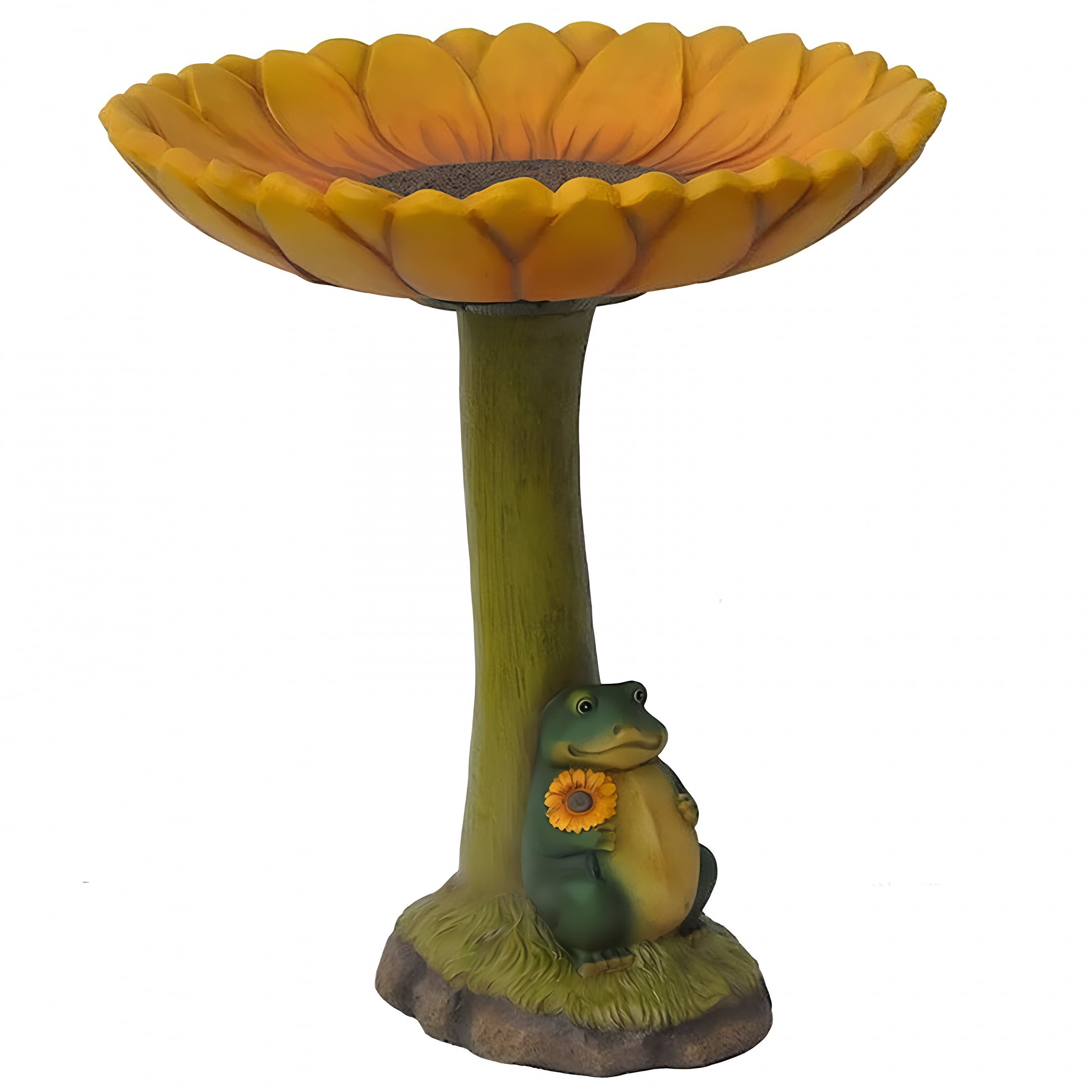ACDANC Resin Frog Birdbath Polyresin Antique Garden Decor for Home Garden Yard Bird Feeding Station for Outdoor Decor Patio Backyard Decorative Bird Bath with Frog Statue (Green)