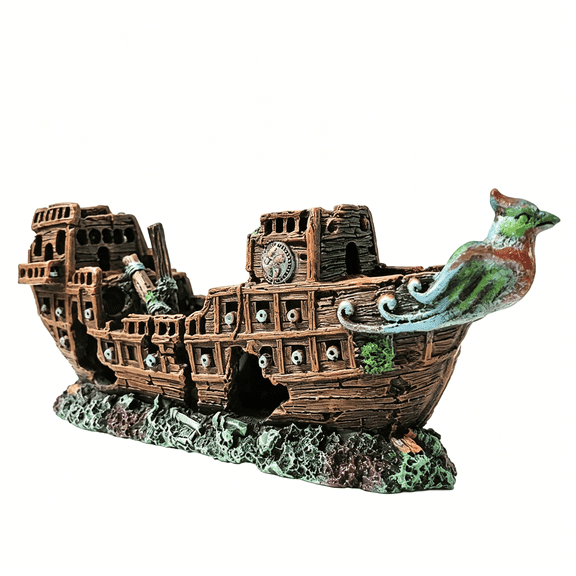 ACDANC Resin Pirate Ship Sunken Aquarium Decoration,Eco-Friendly Fish Tank Decor for Shipwreck,Aquarium Decor Ornament