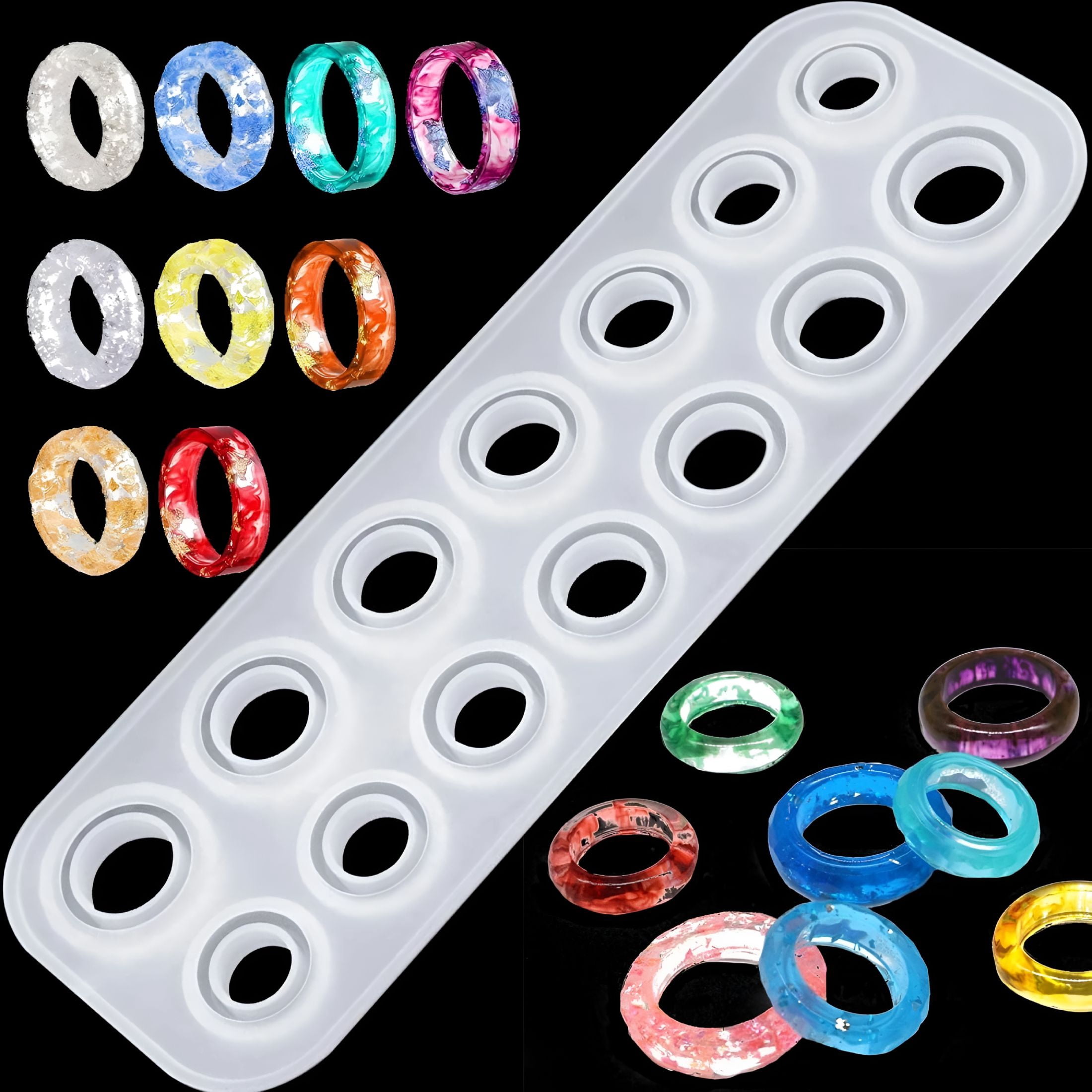 ACDANC Resin Ring Silicone Molds for Epoxy Resin with 14 Different ...