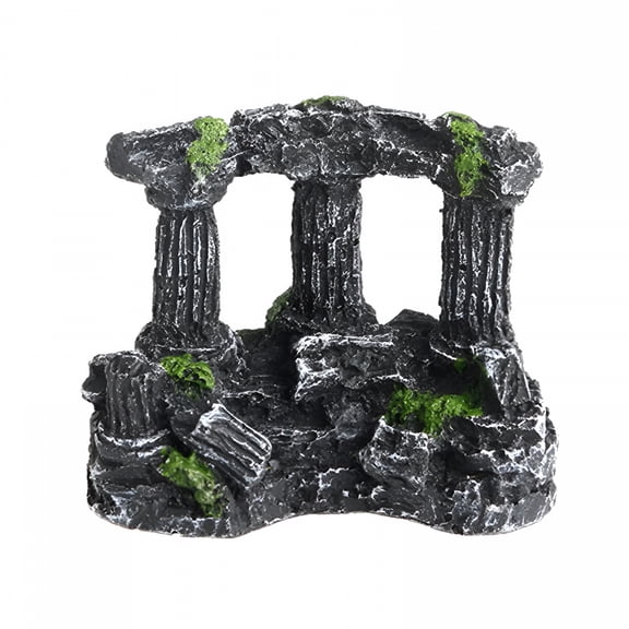 ACDANC Resin Roman Pillars Ruins Aquarium Ornament Artificial Miniatures Roman Column Decor Fish Tank Cave Decoration for Aquatic Landscape Aquarium Cave