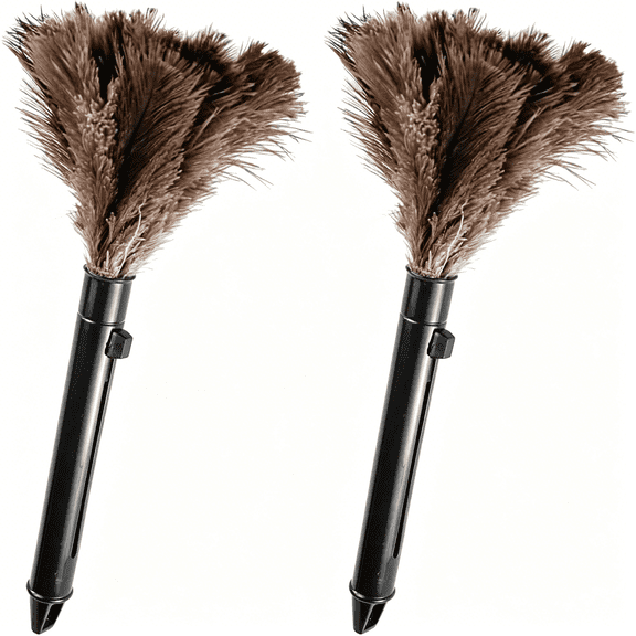 ACDANC Retractable Feather Duster,Anti-Static,Reusable Eco-Friendly Handheld Cleaning for Keyboard,Home,Car,Office(10 to 15 Inches)2 Pack