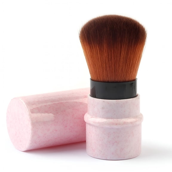 ACDANC Retractable Kabuki Brushes Powder&Foundation Brush Blush&Concealer Brush Face Blender-Pink
