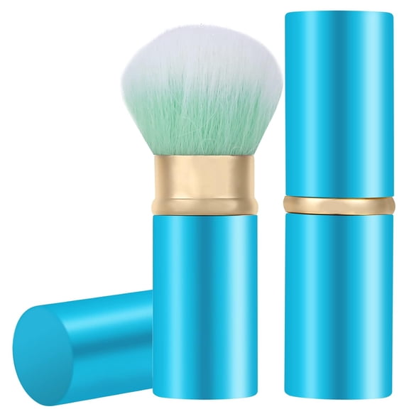 ACDANC Retractable Kabuki Makeup Brush, Travel Mini Face Blush Brush, Portable Powder Foundation Sunscreen Brush with Cover for Blush, Bronzer, Buffing, Flawless Powder Cosmetics