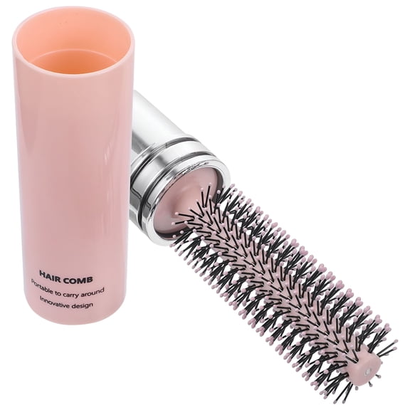 ACDANC Retractable Small Round Hairbrush for Blow Drying and Curl Training Small Round Brush for Blow Drying Pink