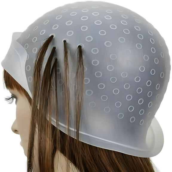 ACDANC Reusable Hair Color Highlighting Dye Cap for Hair Extension Styling Tools (White)