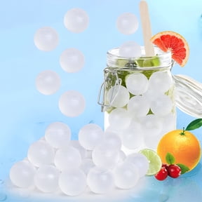 ACDANC Reusable Ice Cube,24 Pack Clear Plastic Ice Cube for Drinks Refreezable,Round Shape Plastic Ice Cubes,Washable Permanent Ice Ball for Cocktails,Coffee Non-Melting (Bpa Free,Transparent)