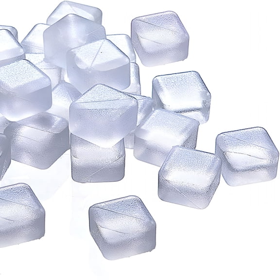 ACDANC Reusable Ice Cube for Drinks - White Clear Plastic Ice Cube to Keep Drink Cool Longer Filled with Pure Water (20 Packs)