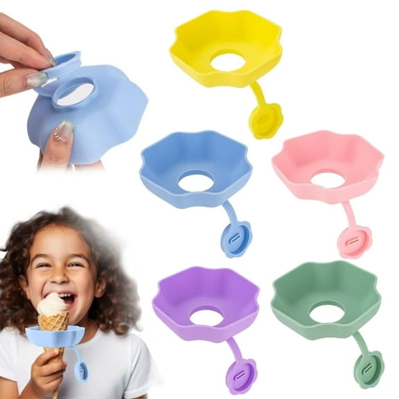ACDANC Reusable Silicone Popsicle Drip Catcher Holder Stand for Kids Ice Lolly Treat Frozen Dessert,Reusable Silicone Popsicle Holder Kids Ice Cream Stand
