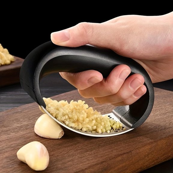 ACDANC Rocking Garlic Mincer Stainless Steel Garlic Chopper Cutter Handheld Herb Vegetable Mincing Tool Kitchen Gadget