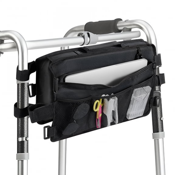 ACDANC Rollator Storage Basket Generous Capacity Versatile Large Walker Tote Bag With Adjustable Fastener for Folding Walker