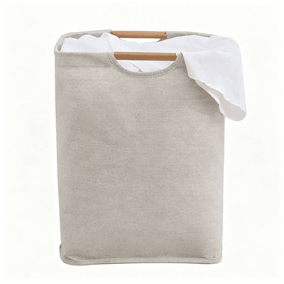 ACDANC Rolling Laundry Basket Foldable Dirty Clothes Portable Skinny Hamper Organizer Storage Bins Cotton and Linen Dirty Clothes Basket Folding Portable Fabric Dirt,58L