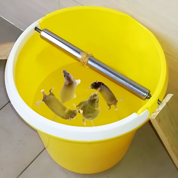 ACDANC Rolling Mouse Catch Kit, Reusable Stainless Steel Bucket Roller Trap for Rodents, Safe Humane Pest Control